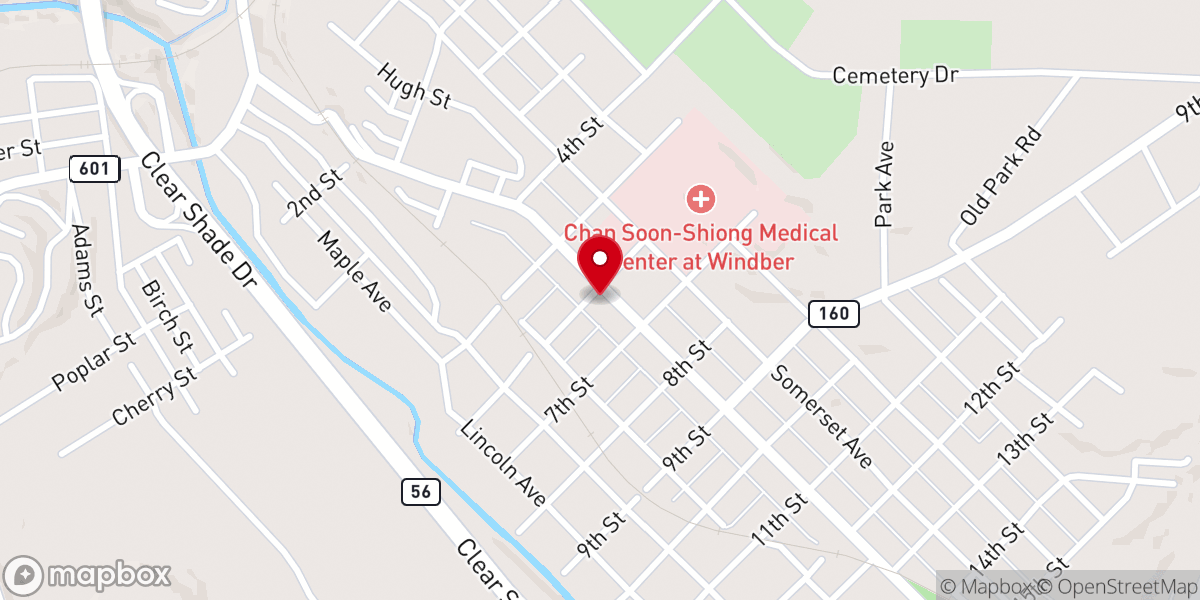 Map showing location of Saints Cyril and Methodius Catholic Church