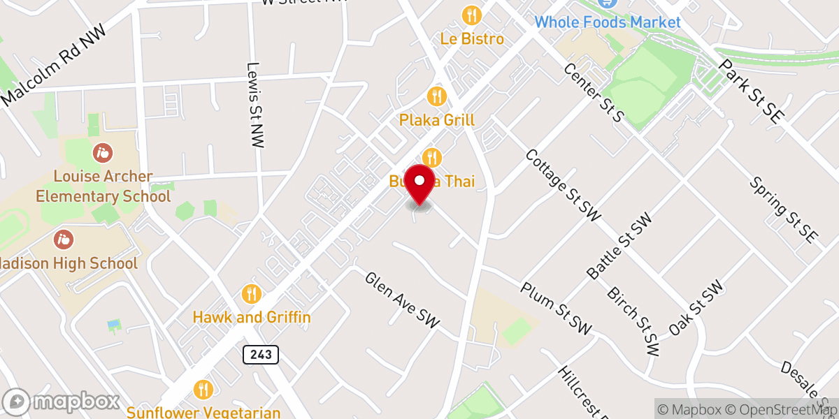 Map showing location of New Union Baptist Church