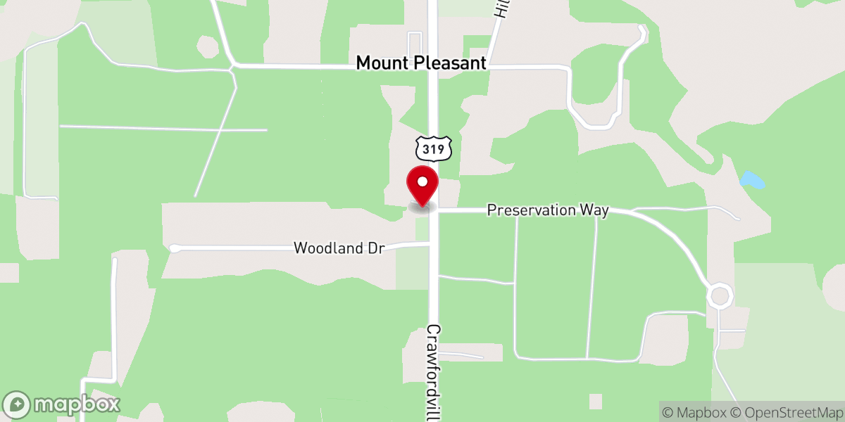 Map showing location of Mt Olive Primitive Baptist