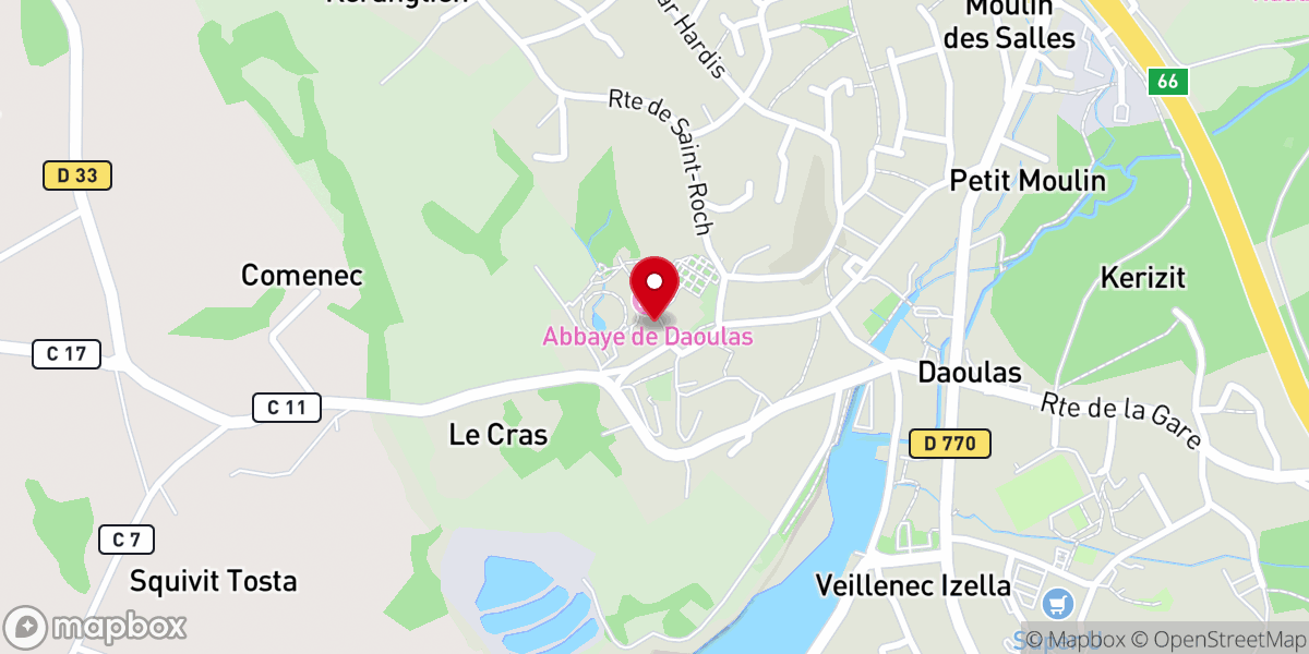 Map showing location of Domaine départemental de l’Abbaye de Daoulas