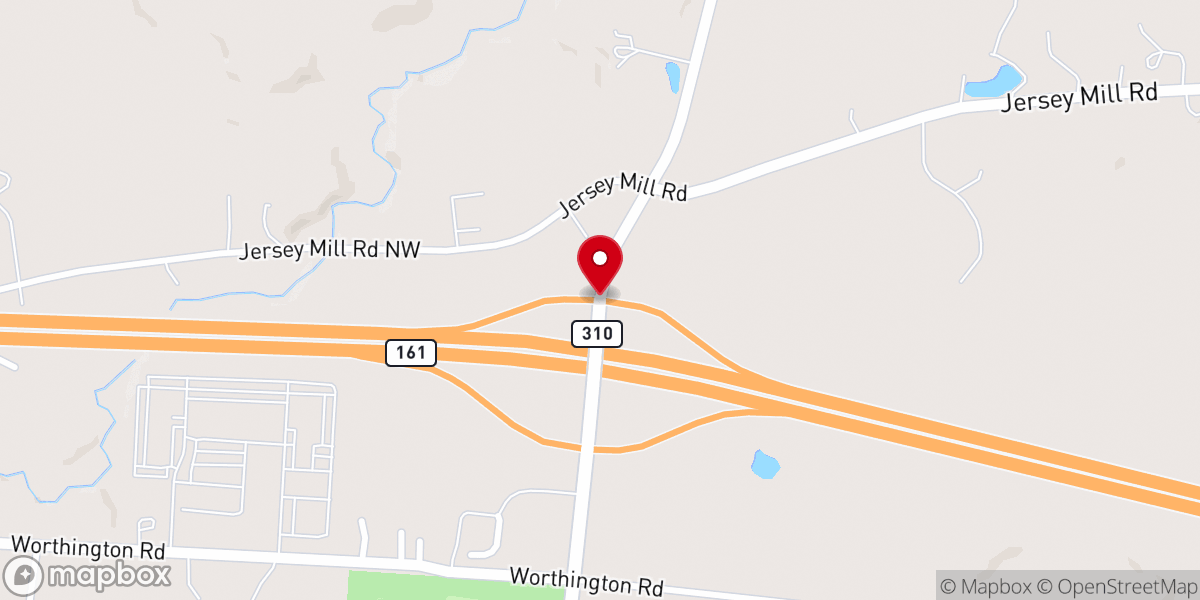 Map showing location of Harmony Church