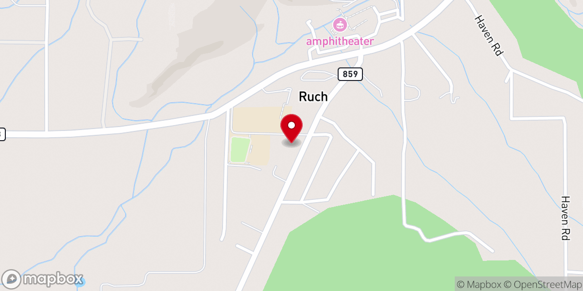 Map showing location of Ruch Community Bible Church