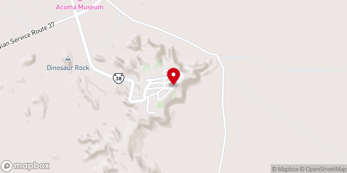 Map showing location of San Estevan de Acoma Mission Church Historic Site