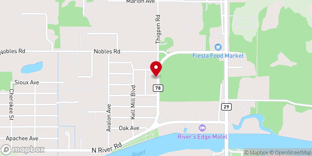 Map showing location of Christ the King Lutheran Church