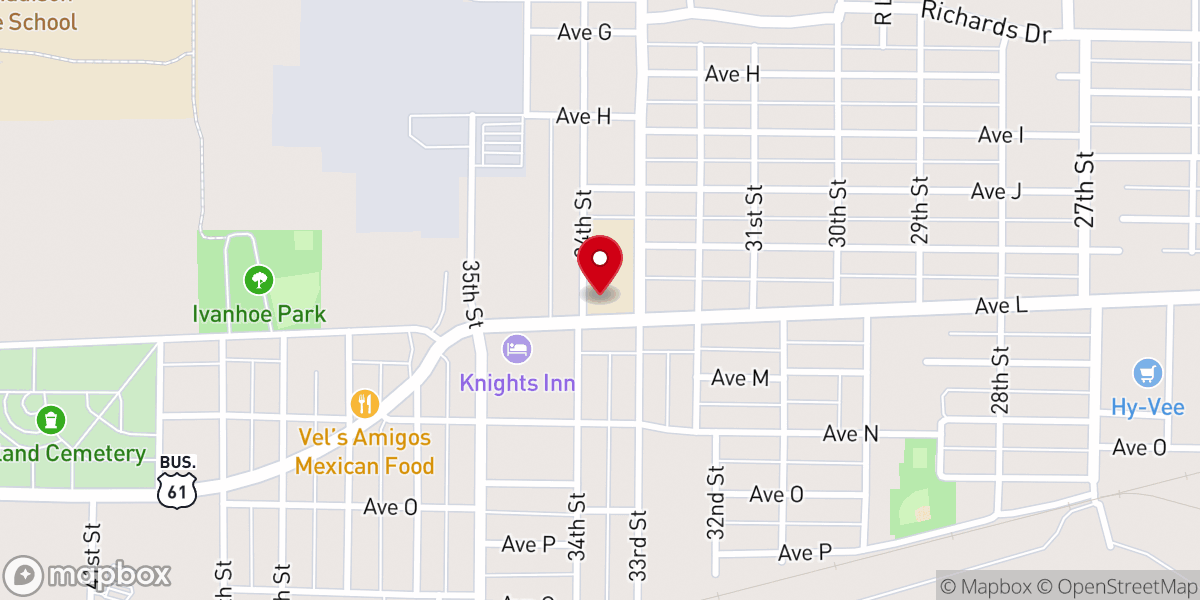 Map showing location of Harmony Bible Church Fort Madison