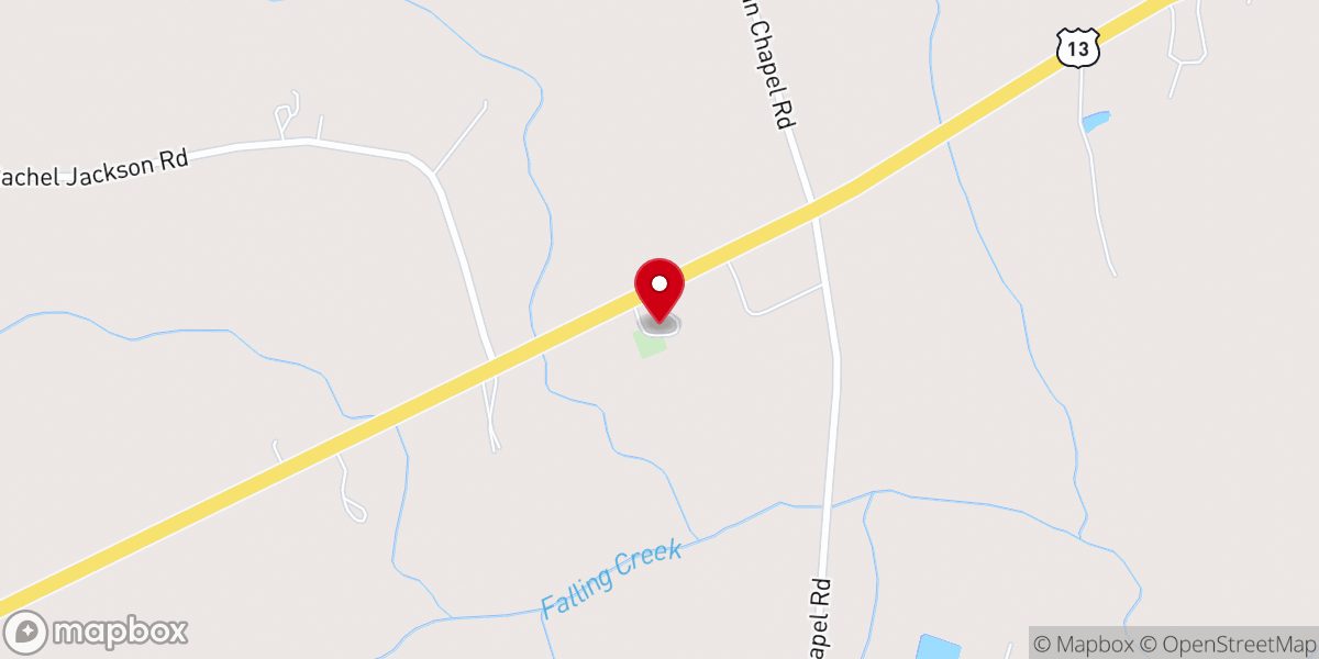 Map showing location of Jordans Chapel Baptist Church