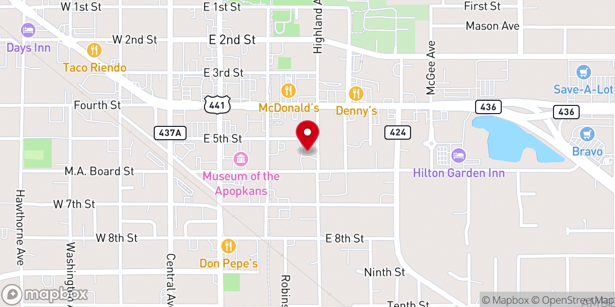 Map showing location of One Family Church