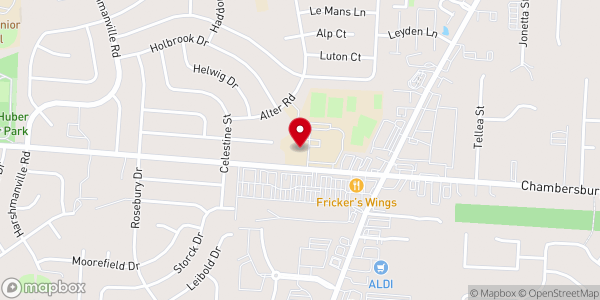 Map showing location of St. Peter Catholic Church