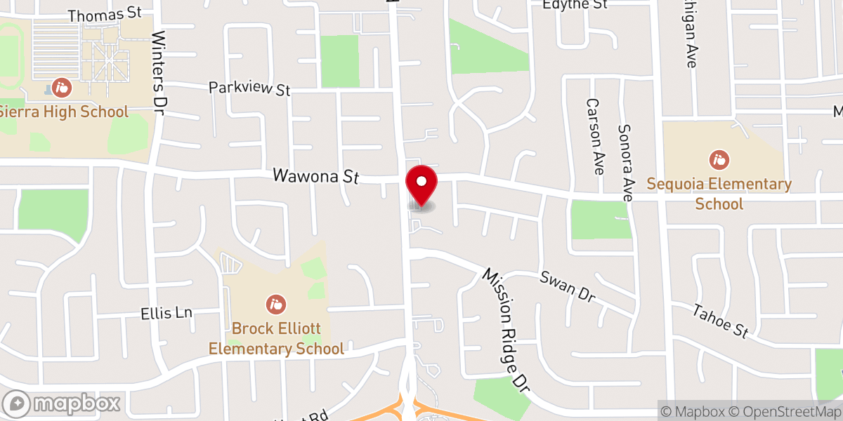Map showing location of Sequoia Heights Baptist Church
