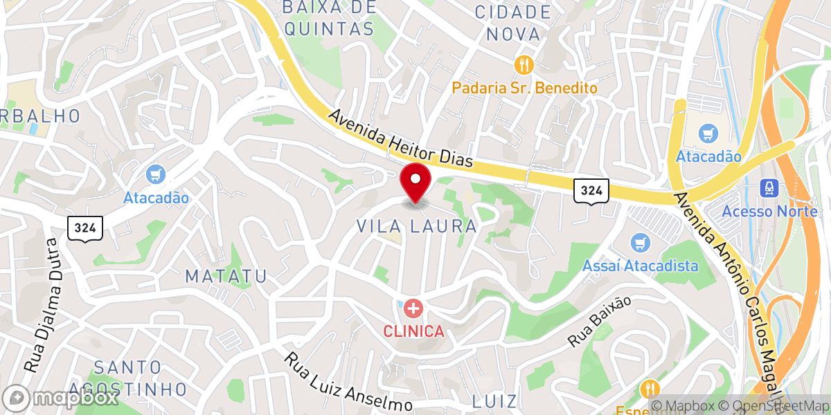 Map showing location of Igreja Batista Shalon Adonai de Salvador