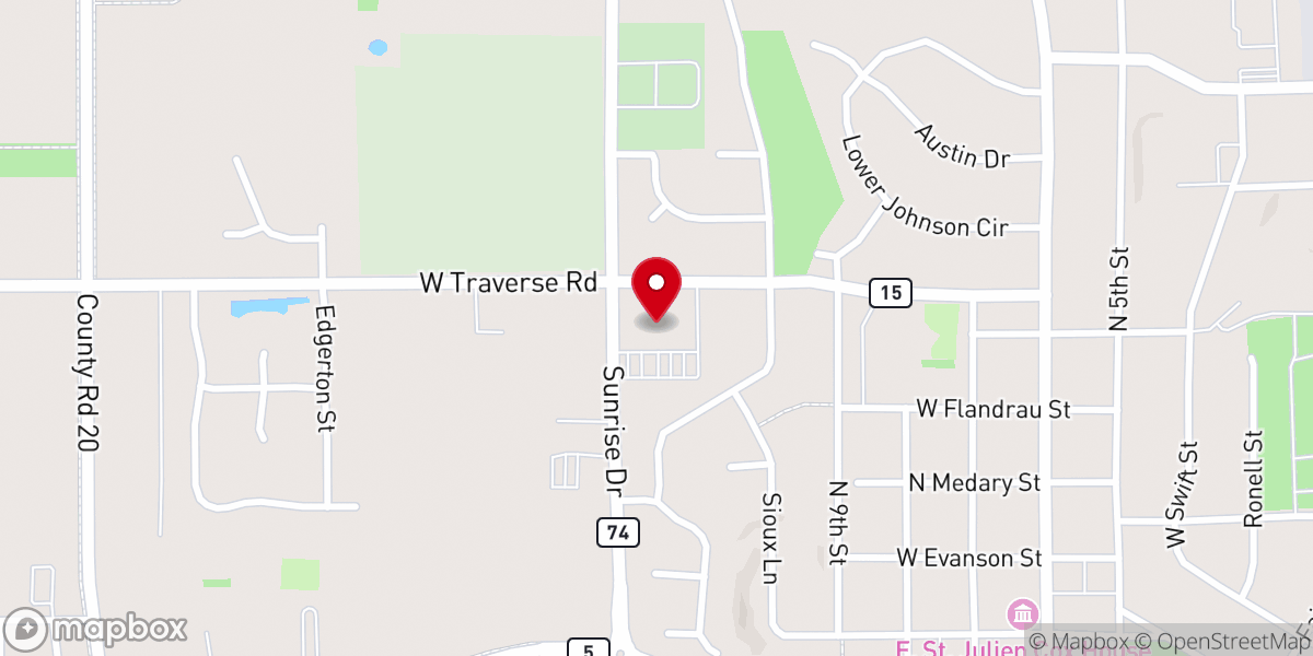 Map showing location of First Lutheran Church
