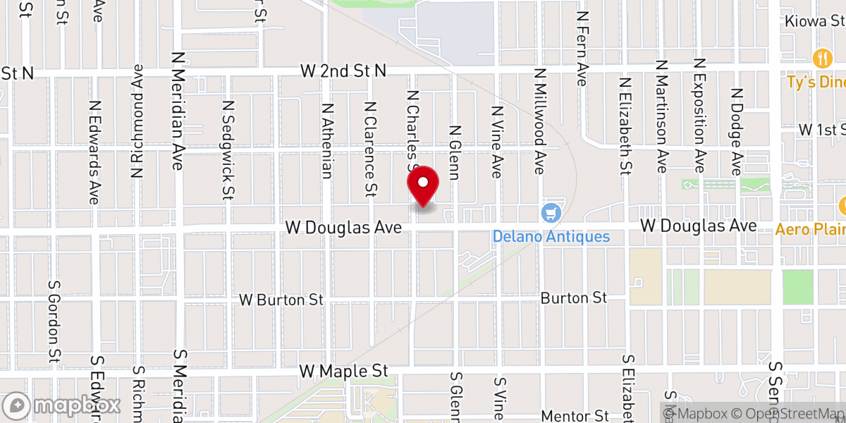 Map showing location of West Douglas Church of Christ