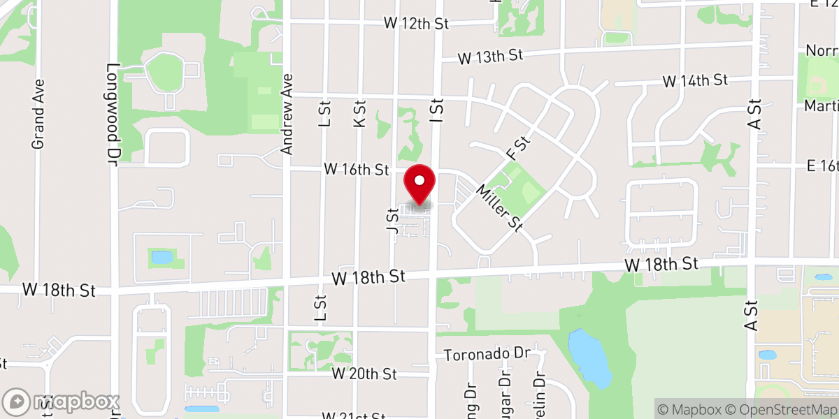 Map showing location of I Street Church of Christ