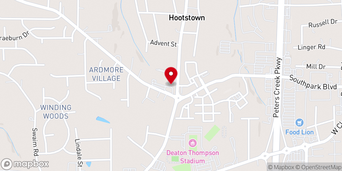 Map showing location of Griffith Baptist Church