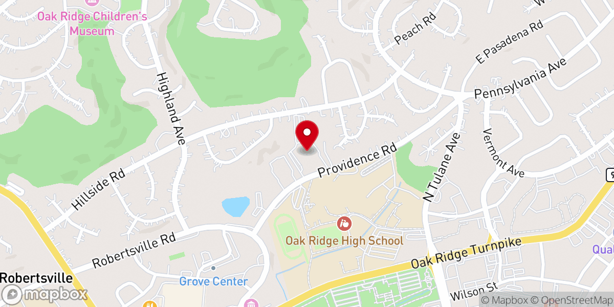 Map showing location of Grace Baptist Church Oak Ridge