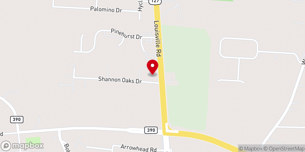 Map showing location of Mercer Church of Christ