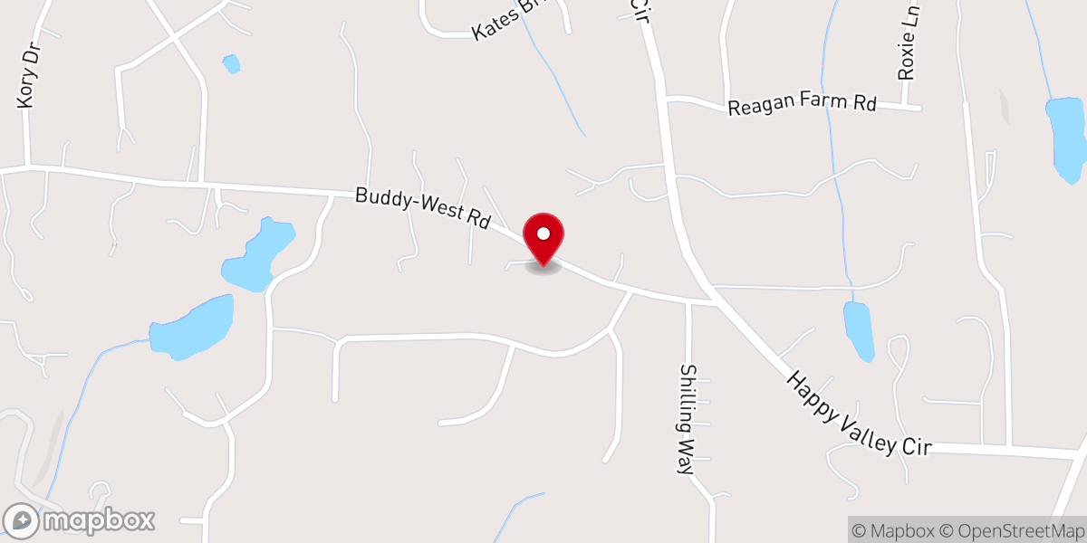 Map showing location of Happy Valley Baptist Church