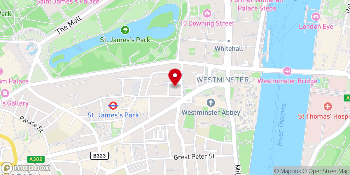 Map showing location of Methodist Central Hall Westminster