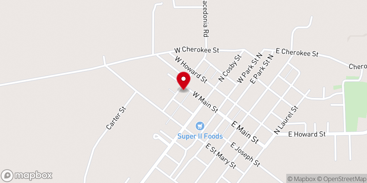 Map showing location of Centreville Baptist Church