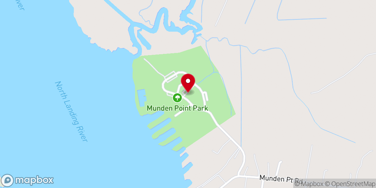 Map showing location of Munden Point Park