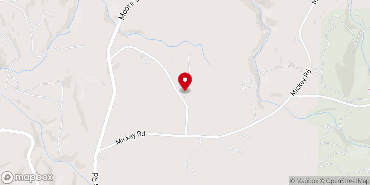Map showing location of Stoney Ridge Baptist Church