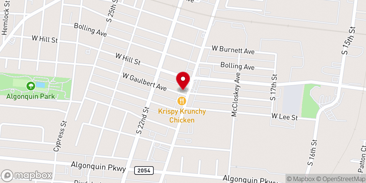 Map showing location of Greater First Timothy Baptist Church