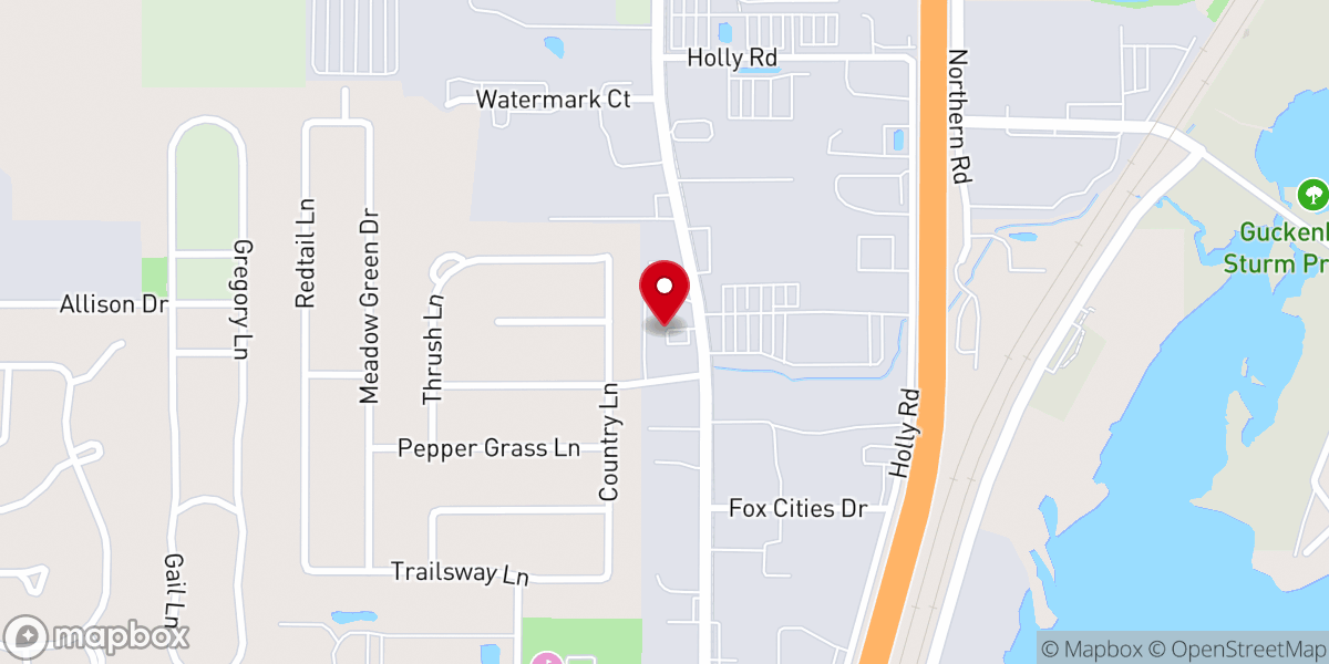 Map showing location of Valley Harvest Church