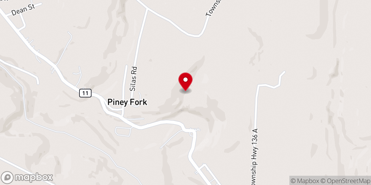 Map showing location of Piney Fork, OH 43941