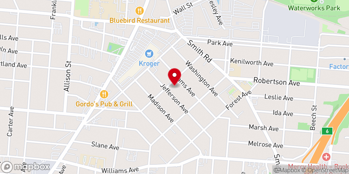 Map showing location of Norwood Christian Church
