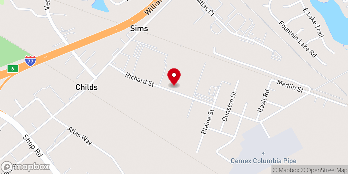 Map showing location of Sweet Home Church