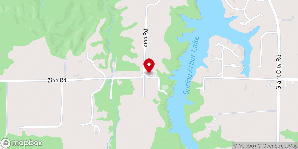 Map showing location of Zion Church
