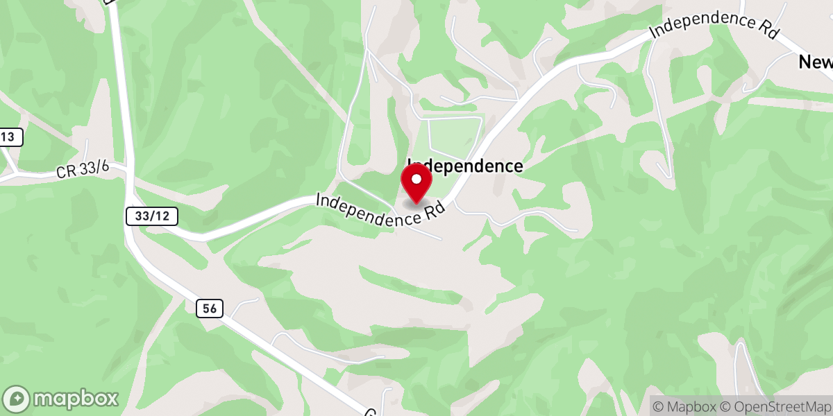 Map showing location of Independence United Methodist Church