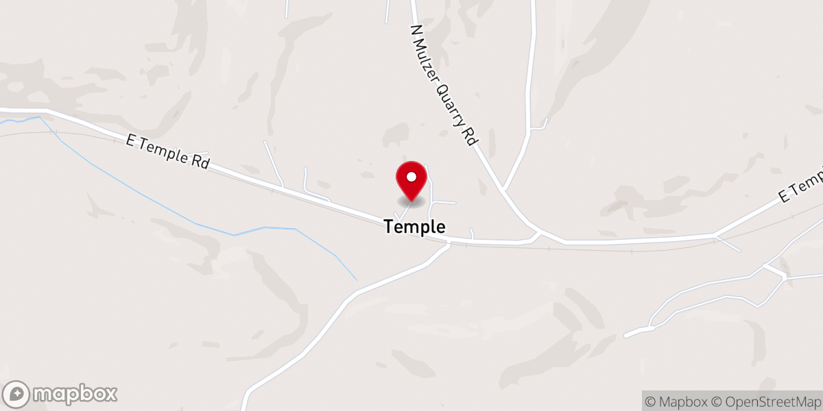 Map showing location of Temple Community Church