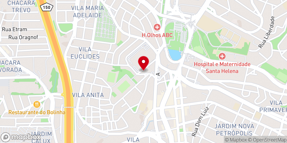 Map showing location of PIB Central (Primeira Igreja Batista Central em São Bernardo do Campo)