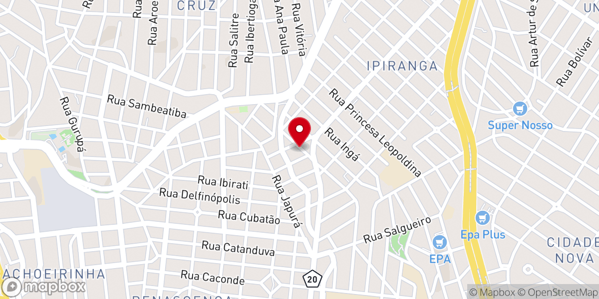 Map showing location of Igreja Evangélica Batista Betel