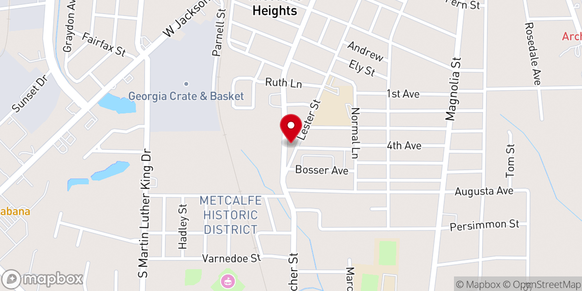 Map showing location of Bethany Congregational Church