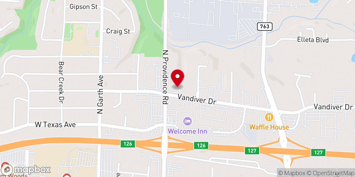 Map showing location of Destiny Pointe Church