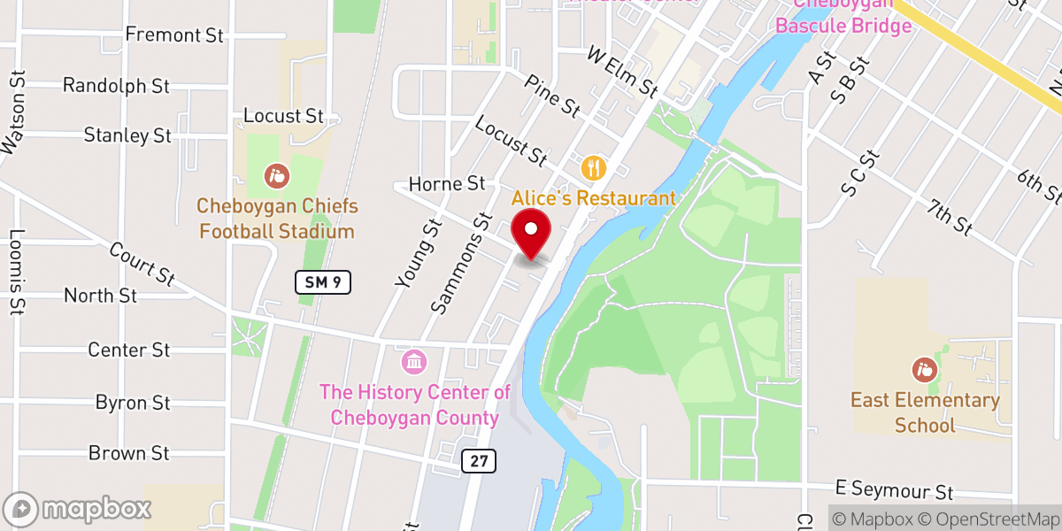 Map showing location of First Congregational Church