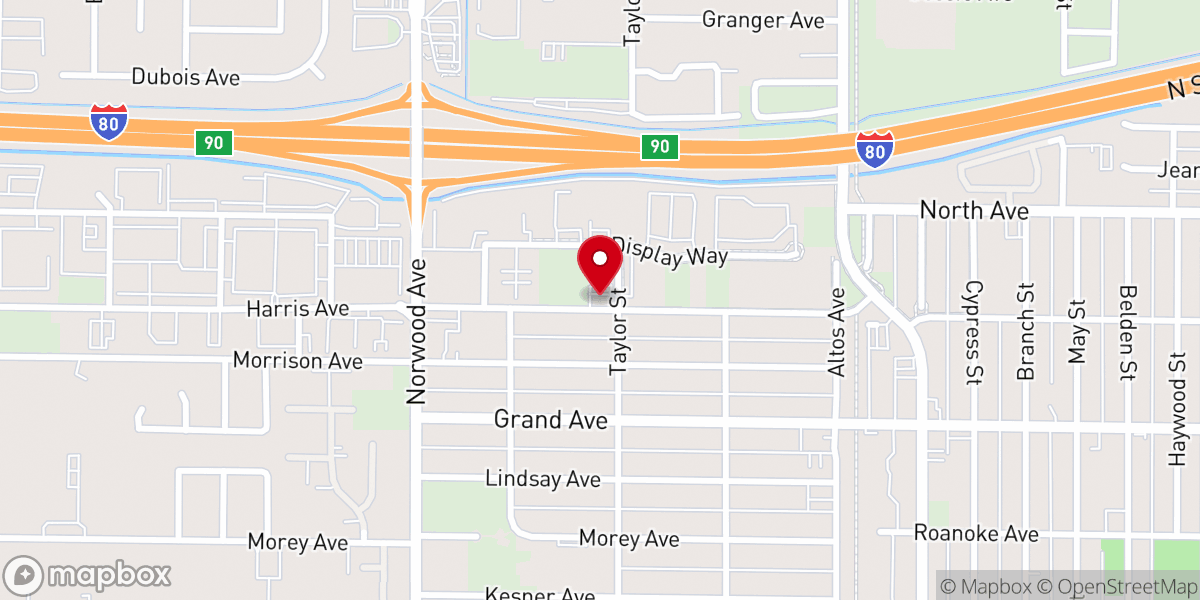 Map showing location of Taylor Street Missionary Baptist