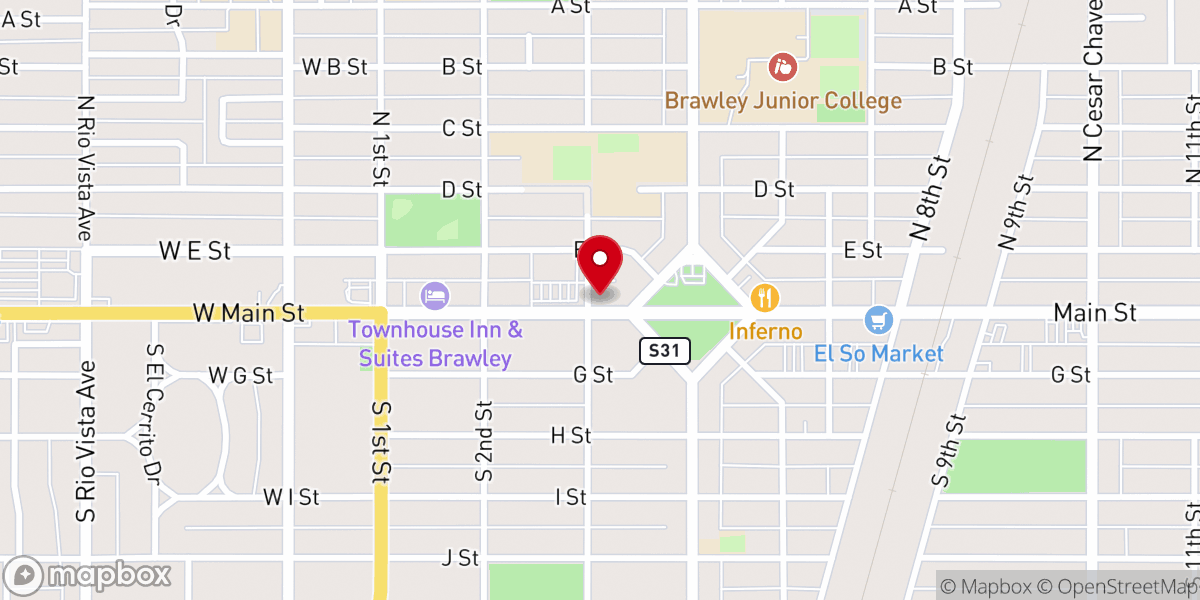 Map showing location of First Presbyterian Church