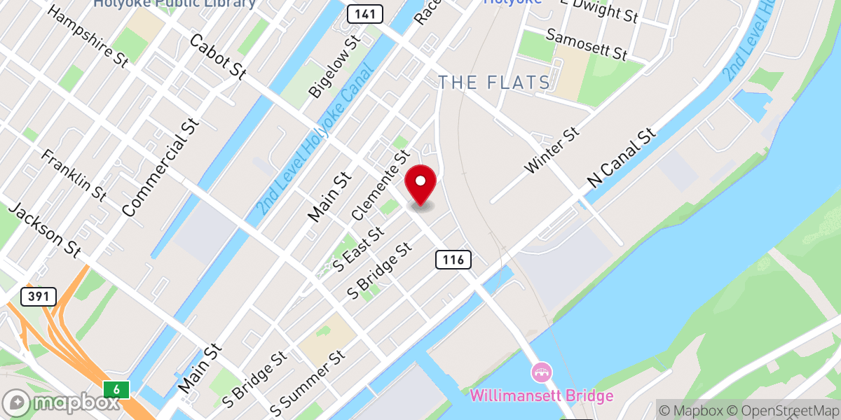 Map showing location of Holyoke Compass Church