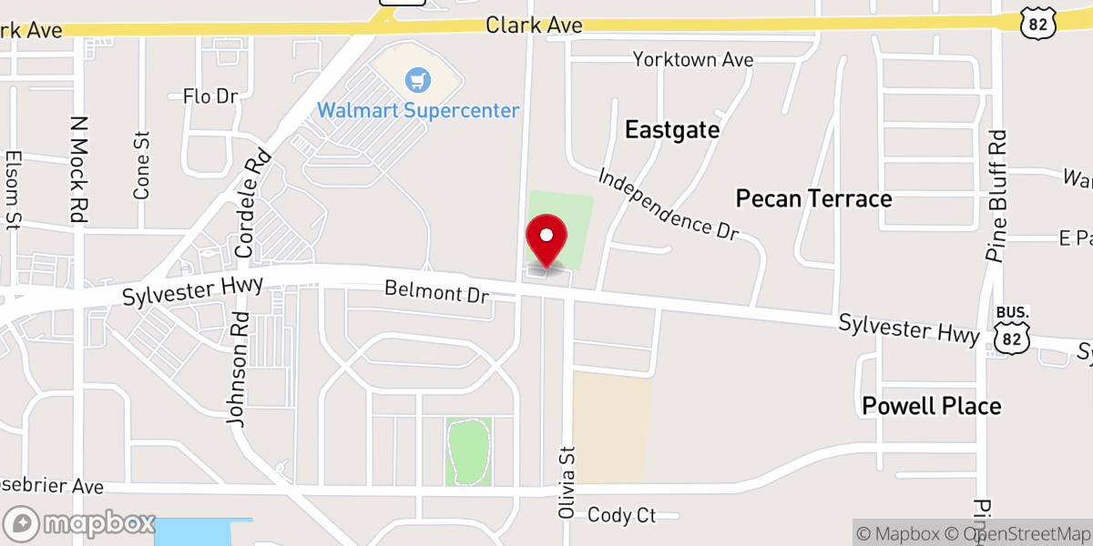 Map showing location of St Paul's Baptist Church