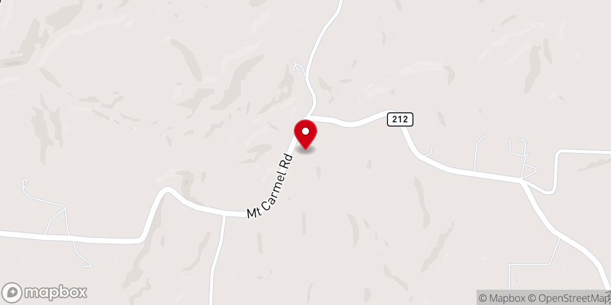 Map showing location of Mount Carmel Church