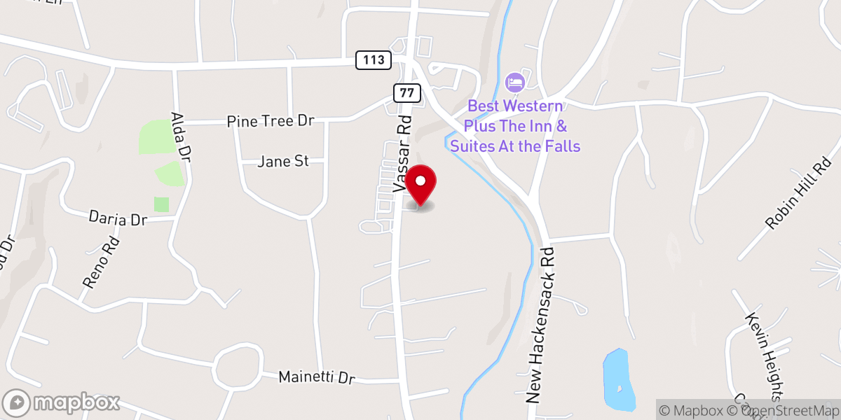 Map showing location of Dutchess County Church of Christ