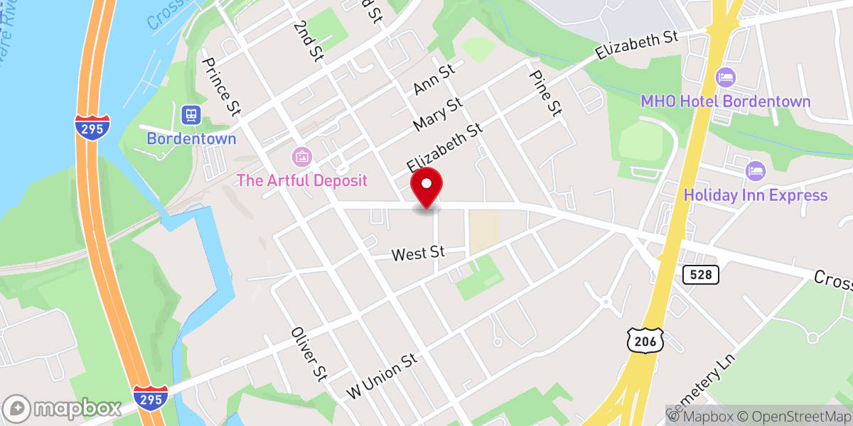 Map showing location of Temple B'nai Abraham