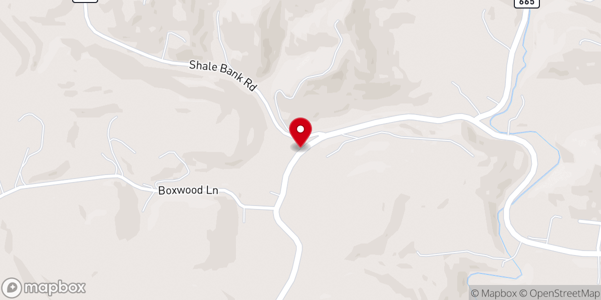 Map showing location of Greenwood Church