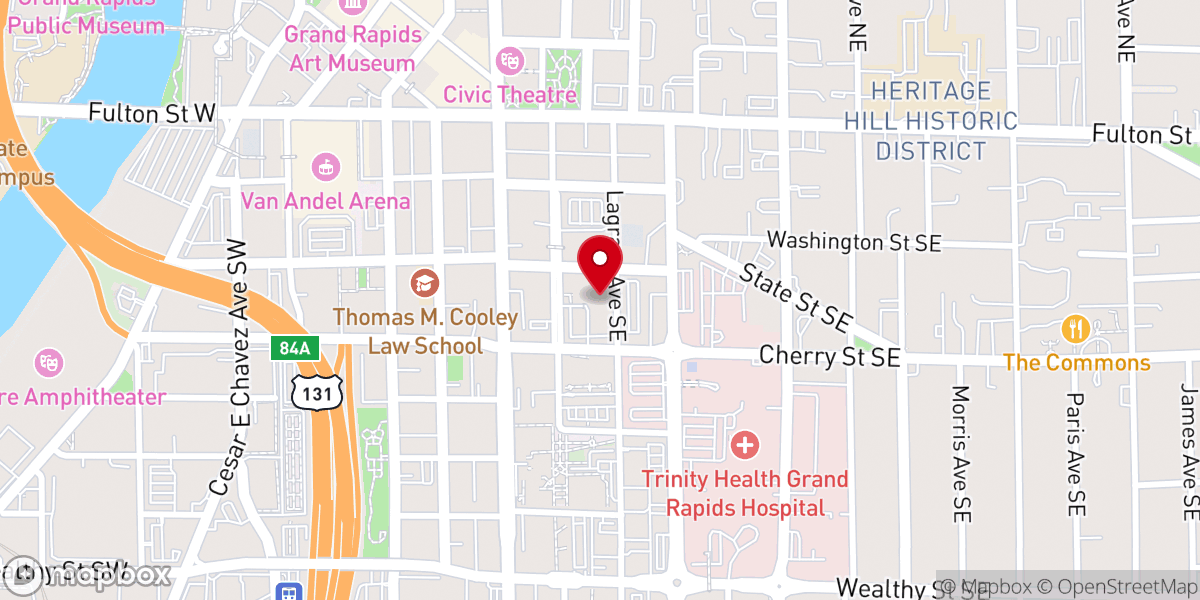Map showing location of LaGrave Avenue Christian Reformed Church