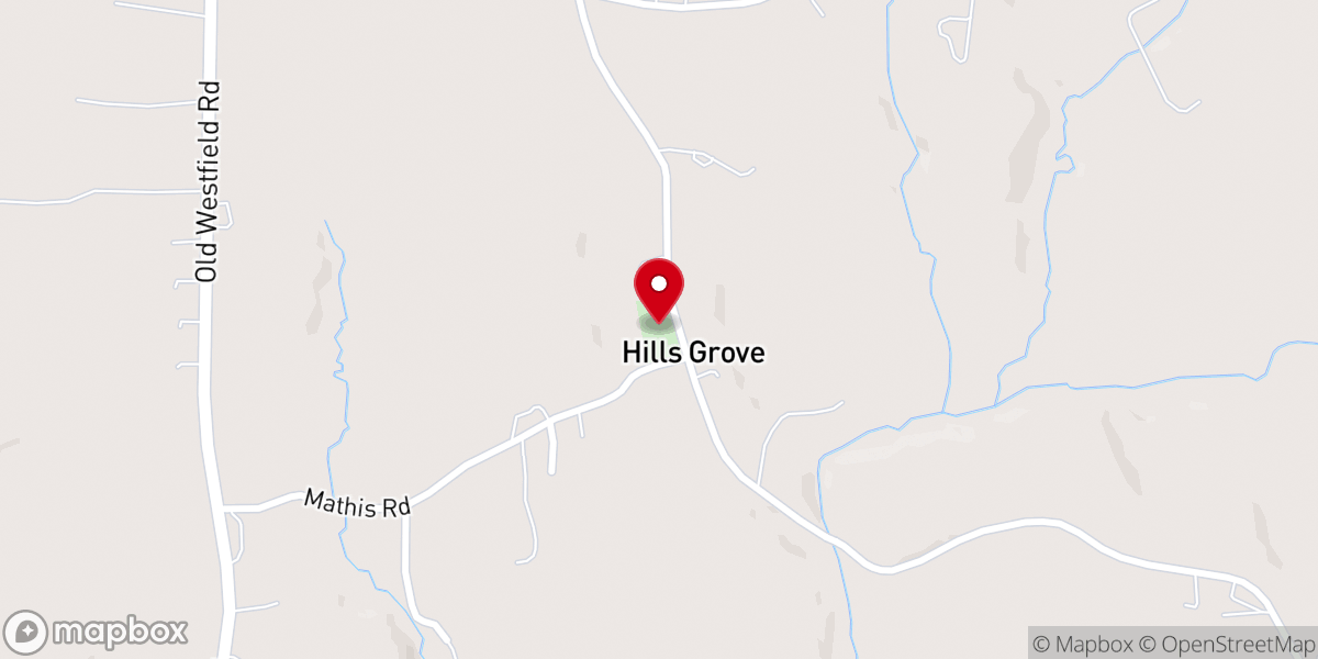 Map showing location of Hills Presbyterian Church