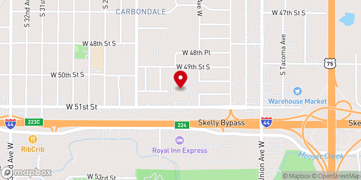 Map showing location of Carbondale Assembly of God