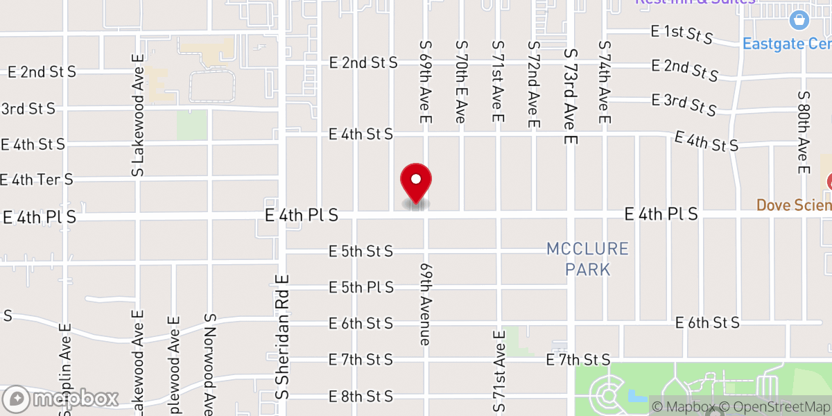 Map showing location of Tulsa Church of Christ